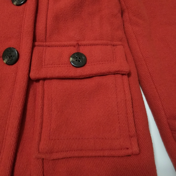 American Eagle Outfitters Wool Blend Double Breasted Peacoat Medium Red - Picture 12 of 16